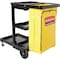Rubbermaid Commercial Janitor Cart, Vinyl Bag, 3 Shelves, 21-3/4"x46"x38-3/8", BK/YW RCP617388 - alternate 4